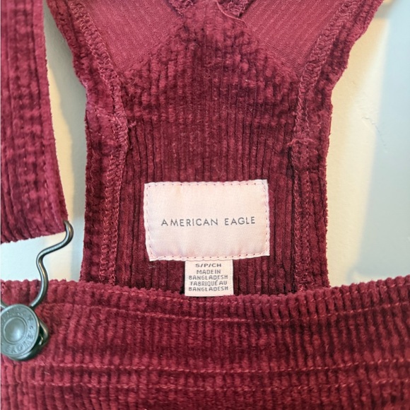 American Eagle Outfitters Maroon Corduroy Overall Dress - Picture 2 of 4